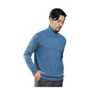NITRY Maglione A Maglia da Uomo Traspirante Morbido Caldo Comodo Maniche Lunghe Pullover Temperamento Casual Tinta Unita Maglieria C-Blue M