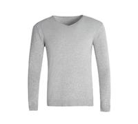 NITRY Maglione A Maniche Lunghe da Uomo vestibilità Regolare Morbido Traspirante Base Pullover Classico Casual Tinta Unita Maglieria H-Grey XL