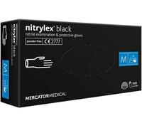 Mercator Medical, Guanti in nitrile Nitrylex Black, monouso senza polvere, testurizzati, S 100 pz