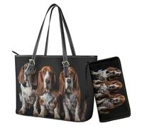 Nittanovaca Borsa con portafoglio abbinato, borsa a tracolla in pelle per donne e signore, borsa a tracolla impermeabile da lavoro, Levriero nero