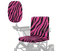 Nittanovaca Coprisedile per sedia a rotelle elettrica con stampa zebrata, con cinghie elastiche, protezione regolabile per la mobilità dello scooter, universale, rosa