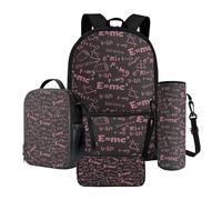 Nittanovaca Set zaino con borsa per il pranzo, borsa da scuola con astuccio e custodia per bottiglia d'acqua, zaino grande per bambini, Formula dei cartoni animati grigi, Set di zaini per la scuola