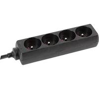 Nitto Perel EB4STB25HQ Multipresa Senza Interruuttore 4 Scomparti Nero