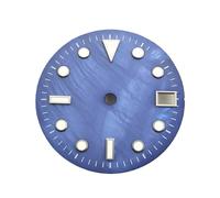 NITVIA 1 pz 28,5 mm quadrante orologio a conchiglia verde luminoso NH35 L quadrante orologio nero blu verde bianco giallo(Blue)