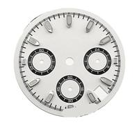 NITVIA 1 pz Vk63 30 mm quadrante bianco nero orologio quadrante verde luminoso for parti di ricambio movimento VK63(White Gold Mark)