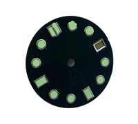 NITVIA 1PC Movimento NH35 Corona ore 3 Corona ore 3,8 Quadrante impermeabile da 28,5 mm Quadrante dell'orologio(Black green)