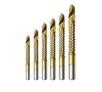 NITVIA 6 Pezzi multifunzionali in Acciaio ad Alta velocità 3-8 mm Set di Punte elicoidali for la Lavorazione del Legno Kit di Strumenti Hardware for Trapano seghettato scanalato