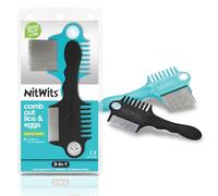 NitWits 2 pettini 3 in 1 per pidocchi e uova, per districare e rimuovere pidocchi e uova, include una lente d'ingrandimento 5x