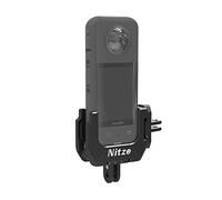 Nitze 360 X3 Gabbia per Insta360 X3, Alluminio Cage per Fotocamera con Fori Filettati da 1/4" e Fori di Posizionamento, con Adattatori Pieghevoli per le Dita e Doppie Cold Shoe - T-IN01A