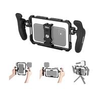 Nitze Gabbia per Smartphone, Video Rig Stabilizzatore per Smart phone con Maniglie Laterali, Cage for Telefoni Universale in Alluminio per Videomaker, Videografi, Vlogger e YouTuber - T-MP01B