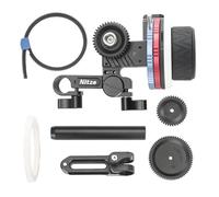 Nitze Mini Follow Focus Kit con 3 Ingranaggi di Trasmissione Reversibili, Follow Focus per DSLR Fotocamera, Supporto A/B Arresti Rigidi e Zoom Infinito a 360° per Sony FX3 A7 S5 Cage - MF15C