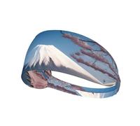 NIUBADAO Mt. Fuji - Fascia elastica per capelli all'inizio della primavera, unisex, assorbe l'umidità ed elimina il sudore in eccesso, adatta per sport come calcio, corsa, yoga, ecc., colore: nero