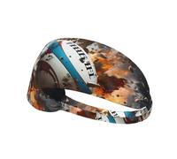 NIUBADAO Rugby On Fire - Fascia elastica per capelli, unisex, assorbe l'umidità ed elimina il sudore in eccesso, adatta per sport come calcio, corsa, yoga, ecc., colore: nero