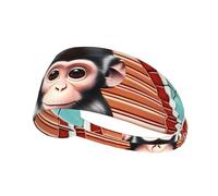NIUBADAO The Silent Monkey - Fascia elastica per capelli, unisex, assorbe l'umidità ed elimina il sudore in eccesso, adatta per sport come calcio, corsa, yoga, ecc., colore: nero