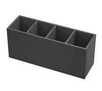 NIUBEE Portapenne in acrilico con 4 scomparti, organizer trasparente per matite e accessori da scrivania (nero)