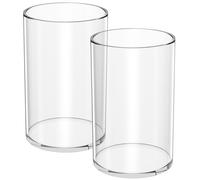 NIUBEE Portapenne in acrilico, confezione da 2, trasparente, per matite e cancelleria, accessorio da scrivania per ufficio, rotondo