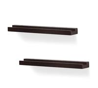 NIUBEST Supporto da parete per dischi in vinile, confezione da 2, per LP, CD, libri, decorazione vintage per la casa (noce scuro)