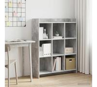 NiuBIKeLasI Libreria grigio cemento, 87,5 x 30 x 111 cm, in legno con 9 ripiani per soggiorno e studio, organizer per spazio, design salvaspazio, durevole e robusto
