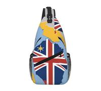 Niue - Borsa a tracolla con bandiera e mappa, borsa a tracolla, tracolla in vita, unisex