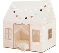 NIUEVLRS Tenda per bambini con cuscino, tenda da gioco per interni ed esterni, tenda da gioco per bambini a partire dai 3 anni, tenda da gioco per bambini, 132 x 90 x 132 cm, con luci a stella e
