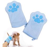 Niuhong 2 Pcs Cane Asciugamano Gatti Guanti Pulizia Animali Domestici Panno Pulizia Assorbente Morbido e Resistente Asciugamano Microfibra Guanti Cani Gatto Altri Piccoli Animali (blu)