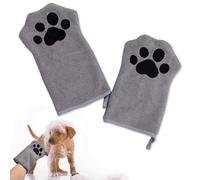 Niuhong 2 PCS Cane Asciugamano Gatti Guanti Pulizia Animali Domestici Panno Pulizia Assorbente Morbido e Resistente Asciugamano Microfibra Guanti Cani Gatto Altri Piccoli Animali (Grigio)