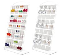 Niuhong 2 Pcs Orecchini Titolari L-Forma 72 Fori Espositori Gioielli Stoccaggio L'Orecchino Acrilico Sta Gli Trasparenti Perni Dell'Orecchino Espositore Organizzatore Orecchino Ragazze e Donne (A)