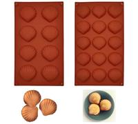 Niuhong 2 Pcs Silicone Madeleines Teglia 8+15 Fori Teglie Forma Conchiglia Mini Madeleine Torta Muffa Cioccolato Stampo Silicone Muffa Torta Riutilizzabile Caramelle Cubetti Ghiaccio Stampi