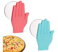 Niuhong 2 Pz Divertente Pizza Cutters Ruota Pizza In Acciaio Inossidabile Tagliapizza Manico Rotondo Creatività Pizza Coltello Forma Maniglia Lama Pancake Pasta Torta Cialde (Palm)