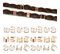Niuhong 24 Pcs Gioielli Dreadlocks Trecce Clip Capelli Intrecciare Capelli Polsini Capelli Anelli Trecce Vichinghi Trecce Loc Accessori Capelli Clip Trecce Accessori Donne e Ragazze (oro rosa)
