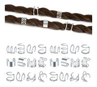 Niuhong 24 Pcs Gioielli Dreadlocks Trecce Clip Capelli Intrecciare Capelli Polsini Capelli Anelli Trecce Vichinghi Trecce Loc Accessori Capelli Clip Capelli Trecce Accessori Donne e Ragazze (Argento)