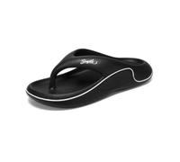NIUHUAHUI Pantofole, Infradito da spiaggia da uomo - Sandali estivi casual for attività all'aperto e al mare per sandali da doccia da casa(Black,45 EU)
