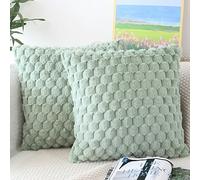 NIULAA 2 Pezzi Copricuscini Divano 45x45 Verde Morbide Peluche Federe Cuscini Moderni Copricuscini Quadrati Federe per Cuscini Copri Cuscini con Cerniera in Stile Marocchino Decorativi