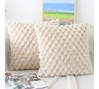 NIULAA 2 Pezzi Copricuscini Divano 50x50 Beige Morbide Peluche Federe Cuscini Moderni Copricuscini Quadrati Federe per Cuscini Copri Cuscini con Cerniera in Stile Marocchino Decorativi