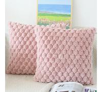 NIULAA 2 Pezzi Copricuscini Divano 50x50 Colore Rosa Morbide Peluche Federe Cuscini Moderni Copricuscini Quadrati Federe per Cuscini Copri Cuscini con Cerniera in Stile Marocchino Decorativi