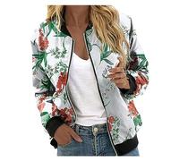 NIULI Giacca bomber corta da donna, invernale, sottile, basica, da pilota e primavera, per le mezze stagioni, per l'università, leggera, verde, L