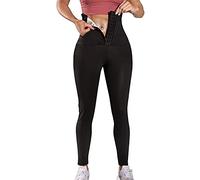 NIULI Pantaloncini da sauna dimagranti da donna Pantaloncini dimagranti push up dimagranti pantaloni sportivi collant a vita alta pantaloncini sportivi leggings per le donne, Nove diviso, XXX-Large