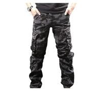 NIULI Pantaloni da jogging da uomo, lunghi, traspiranti, per il tempo libero, a gamba larga, con tasche con cerniera, nero, XL