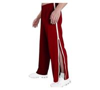 NIULI Pantaloni da Riabilitazione da Uomo con Apertura Laterale, Pantaloni da Allenamento Full Zip Per Uomo Pantaloni Da Corsa Pantaloni Per Il Tempo Libero M-3XL, Rosso, L