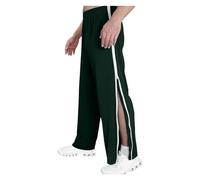 NIULI Pantaloni da uomo con cerniera, pantaloni sportivi con cerniera laterale e fondo aperto, pantaloni post-operatori per il ginocchio, pantaloni M-3XL, verde, 3XL