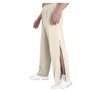 NIULI Pantaloni da uomo con cerniera, pantaloni sportivi con cerniera laterale e fondo aperto, pantaloni post-operatori per il ginocchio, pantaloni M-3XL, Albicocca, M
