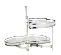 NiuLifeya Armadietto da cucina, organizer angolare a 2 livelli, scomparto girevole telescopico, cassetto da cucina, scaffale angolare con apertura a destra