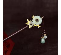 NIULIniuli Hair Stick,Chinese Hairpins,Hair Pin Stick Abito a forcina Antica Etnica Cinese Forcina for Capelli con Smalto Color Legno Nappa 11Rosso(01 Pale Green)