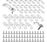 NiuLumea 100 clip di fissaggio per strisce LED trasparenti per supporto di montaggio in plastica, 8 mm, 9 mm, 10 mm, luce LED per barre, include viti, installazione sicura per interni ed esterni (10
