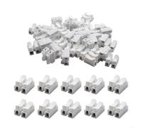 NiuLumea 100pcs Bianco 2 Pin Push Wire Connettori 10A 220V Quick Cable Terminal Stranded e Solid Wire 03-25mm2