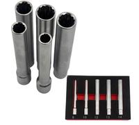 NiuLumea 120 mm 3/8 Drive Socket Head Hex 12-Point 8-14mm Adattatore Chiave Convertitore AC Elettrico Litio Utensili Pneumatici, 5 Pz