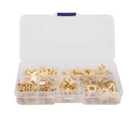 NiuLumea 150 pezzi in ottone isolato crimpare per terminali ad anello connettori per cavi elettrici, kit a forcella con dimensioni M5/M6/M8/M10, materiale in rame