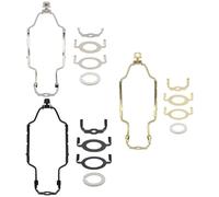 NiuLumea 2 set per paralumi regolabili, kit di staffe per arpa, altezza 17-25,4 cm, metallo, teste E26 E27 E14, nero/oro/argento