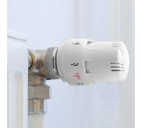 NiuLumea 4 valvole termostatiche per termosifone, filettatura M30 x 15, lega e plastica, bianco, 5 livelli di temperatura, sistema di riscaldamento con controllo della temperatura