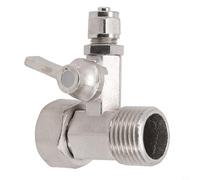 NiuLumea Adattatore per acqua di alimentazione RO da 1/2 "a 1/4" con valvola a sfera di intercettazione, raccordo a T in ottone cromato per acqua fredda/calda, PEX, rame e tubi